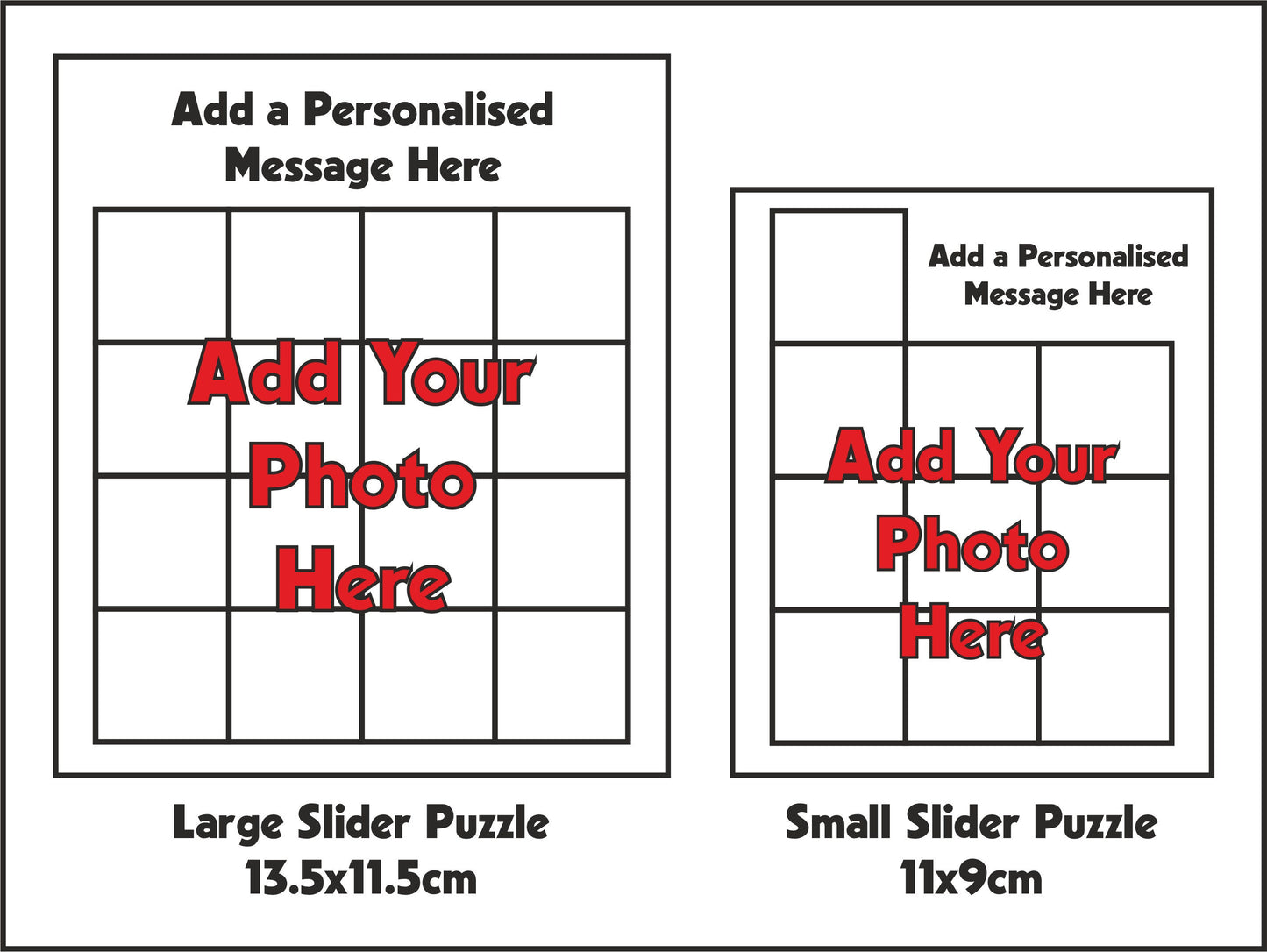 Personalized Tile Slider , Add a Photo and a Personalized Message to make a Perfect Gift for any Occasion, Multiple Size Puzzles Available