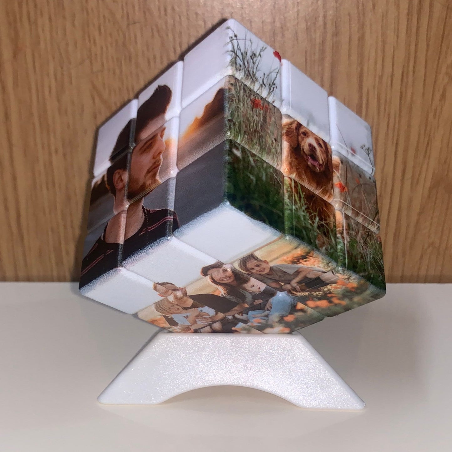 5.7x5.7cm Personalized Photo Cube with Personalized Stand , Add up to 6 Photos, Perfect Gift for all Occasions