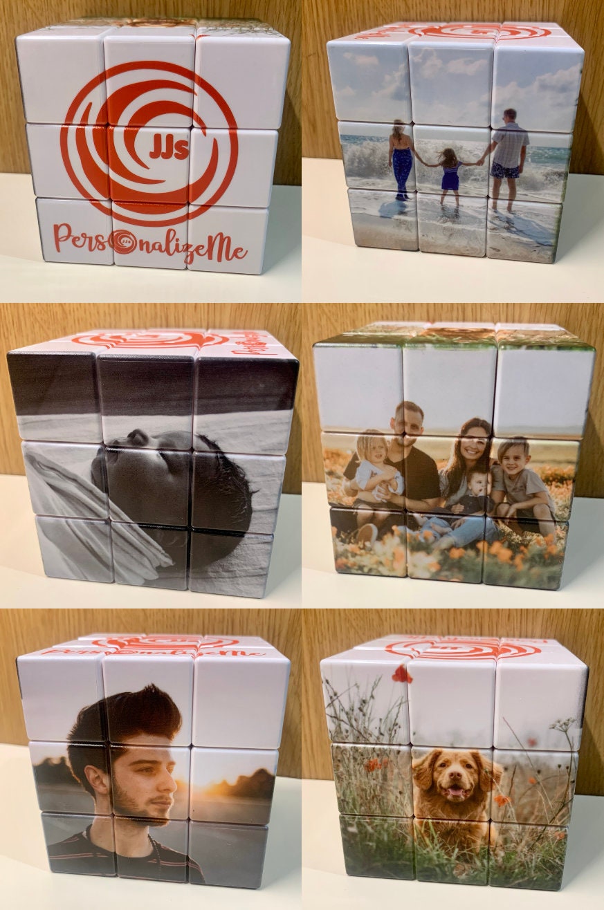 10x10cm Personalized Photo Cube with Personalized Stand , Add up to 6 Photos, Perfect Gift for all Occasions