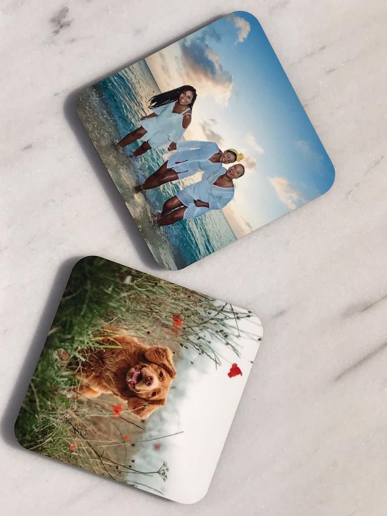 Personalized Coasters, Set of 4 and 6, Add your own photos to make a great gift for any occasion