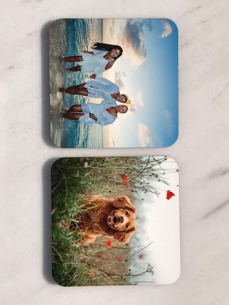 Personalized Coasters, Set of 4 and 6, Add your own photos to make a great gift for any occasion
