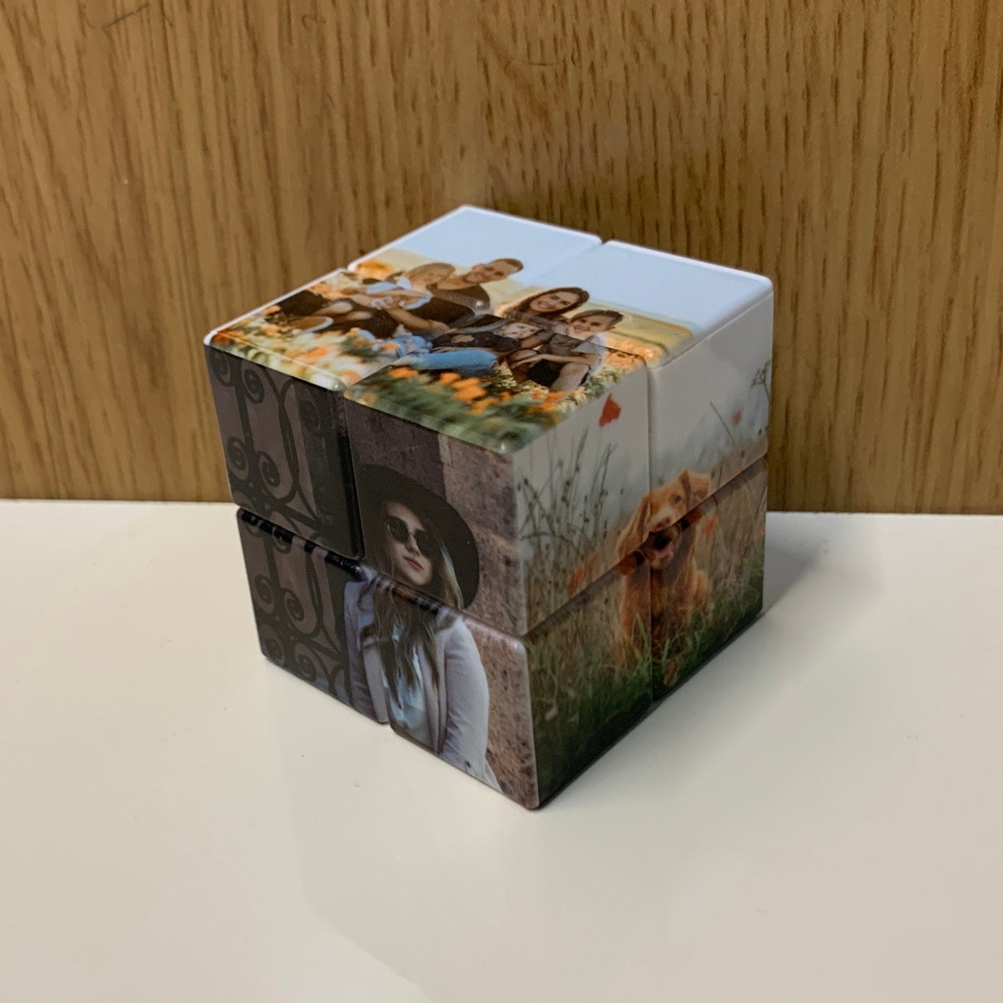 5x5cm, 2x2x2 Block, Personalized Photo Cube with Personalized Stand, Add up to 6 photos