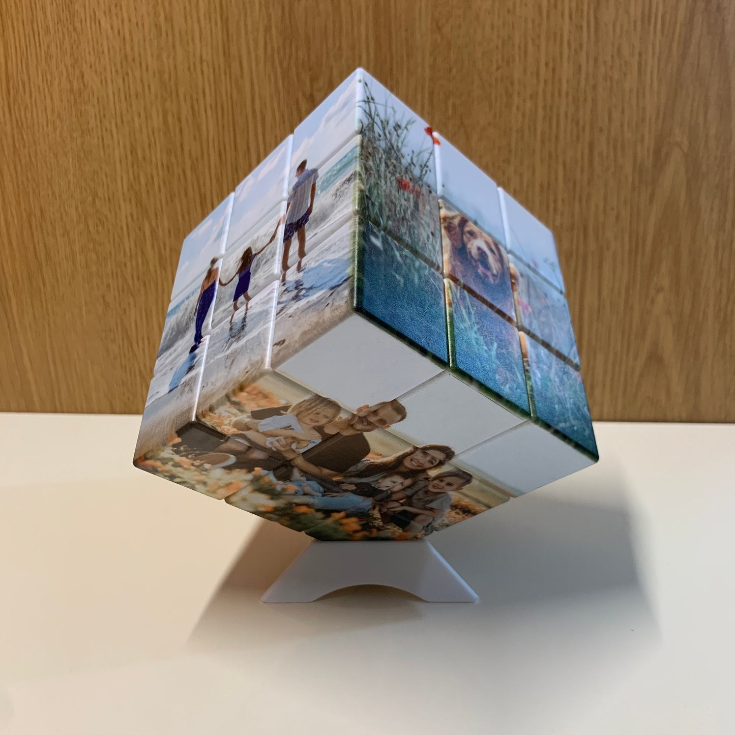 10x10cm Personalized Photo Cube with Personalized Stand , Add up to 6 Photos, Perfect Gift for all Occasions